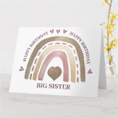 Carte d'anniversaire - Rainbow Hearts Gold Plum (Fleur jaune)