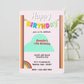 Carte d'anniversaire Rainbow personnalisée (Debout devant)