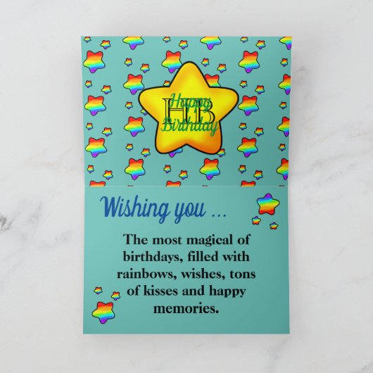 Carte d'anniversaire Rainbow Star (Intérieur)