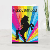 Carte d'anniversaire Rainbow Techno Silhouette Hor (Devant)