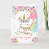 Carte d'anniversaire Rainbow Unicorn (Devant)