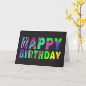Carte d'anniversaire Rainbow Zebra (Fleur jaune)