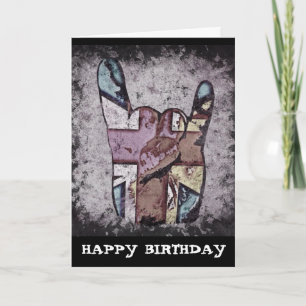 Carte d'anniversaire Random Horns Grunge Hard Rock