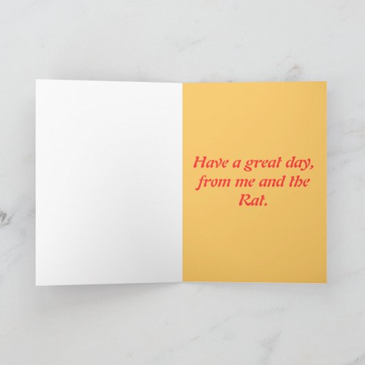 Carte d'anniversaire Rat Funny Ajouter le nom deva (Intérieur)