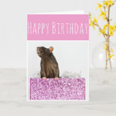Carte d'anniversaire Rat Gift (Fleur jaune)