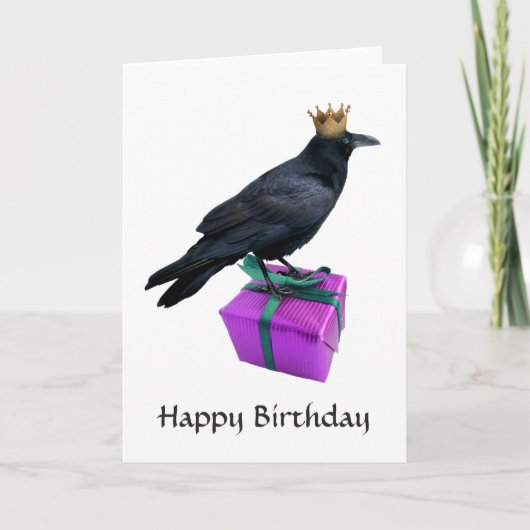 Carte d'anniversaire Raven Crown (Devant)