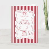 Carte d'anniversaire rayée chic (Devant)