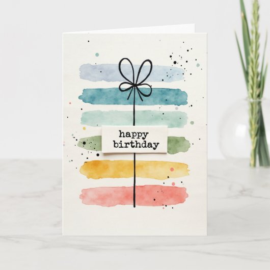 Carte d'anniversaire rayée douce (Devant)