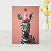 Carte d'anniversaire rayée équine (Fleur jaune)