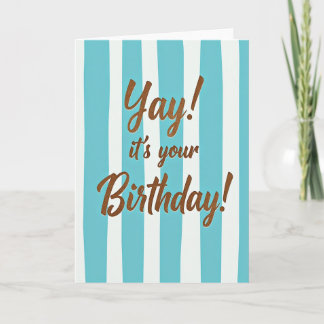 Carte d'anniversaire rayée scintillante