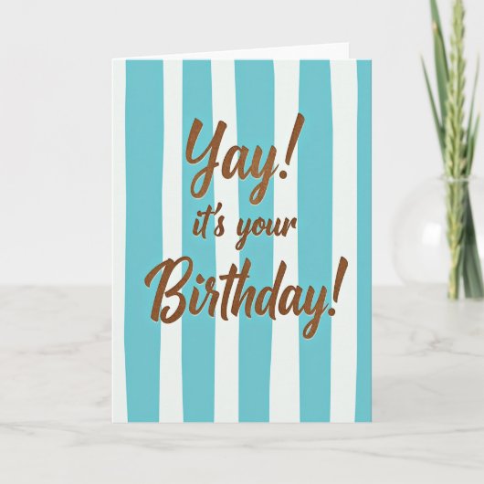 Carte d'anniversaire rayée scintillante (Devant)