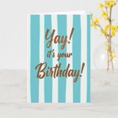 Carte d'anniversaire rayée scintillante (Fleur jaune)