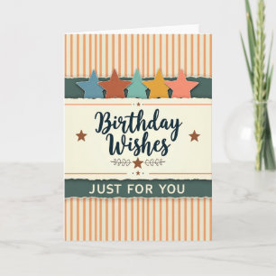 Carte d'anniversaire rayée vintage
