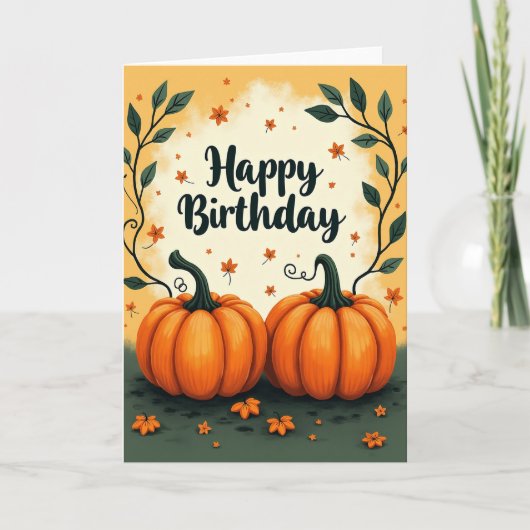 Carte d'anniversaire Récolte Chaude (Devant)
