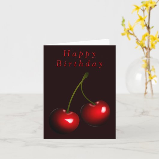 Carte d'anniversaire Red Cherry (Fleur jaune)