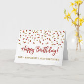 Carte d'anniversaire Red Confetti Step (Fleur jaune)