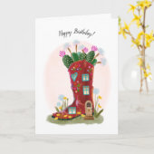 Carte d'anniversaire Red Cowboy Boot and Cactus (Fleur jaune)