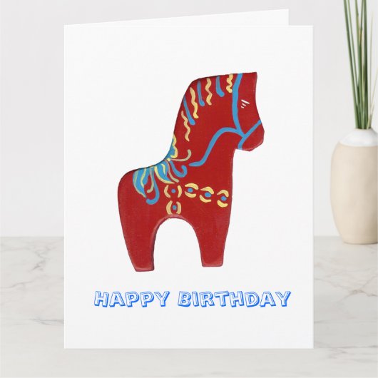 Carte d'anniversaire Red Dala Horse (Devant)