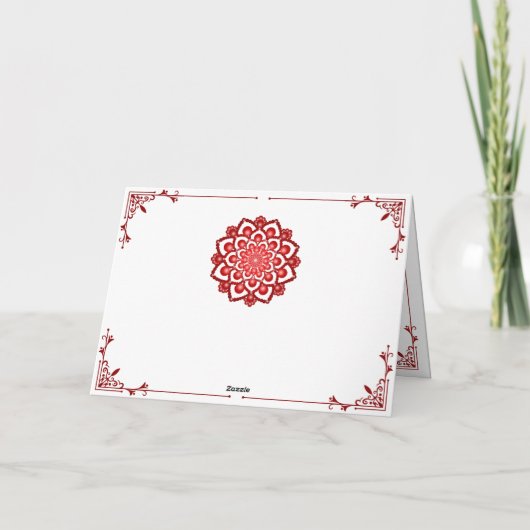 Carte d'anniversaire Red Dot Mandala (Dos)