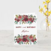 Carte d'anniversaire Red Floral Joyeux 70e (Fleur jaune)