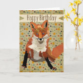 Carte d'anniversaire Red Fox (Fleur jaune)