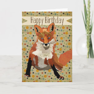Carte d'anniversaire Red Fox