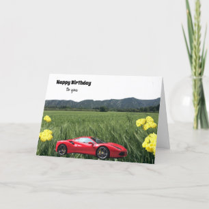 Carte d'anniversaire Red Hot Car