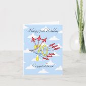 Carte d'anniversaire Red Jet Planes 70e (Blue Sky) (Devant)