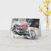 Carte d'anniversaire Red Motorbike Biker (Fleur jaune)