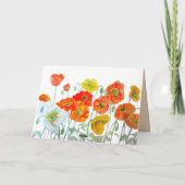 Carte d'anniversaire Red Orange Poppy Watercolor (Dos)