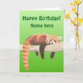 Carte d'anniversaire Red Panda (Fleur jaune)