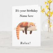 Carte d'anniversaire Red Panda - jolie voiture d'a (Fleur jaune)