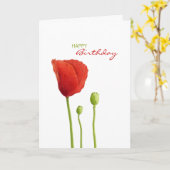 Carte d'anniversaire Red Poppy (Fleur jaune)