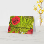 Carte d'anniversaire Red Rose N Fern (Fleur jaune)