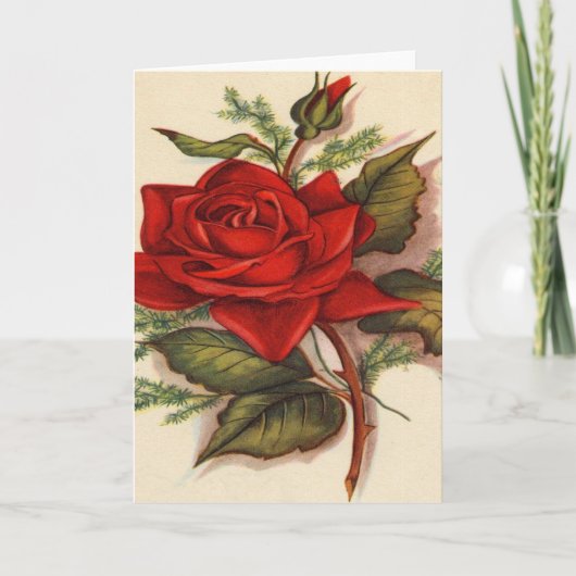 Carte d'anniversaire Red Rose vintage (Devant)