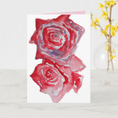 Carte d'anniversaire Red Rose Watercolor (Fleur jaune)