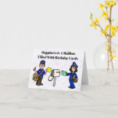 Carte d'anniversaire réelle drôle par la poste et (Fleur jaune)