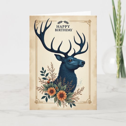 Carte d'anniversaire Regal Stag (Devant)