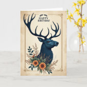 Carte d'anniversaire Regal Stag (Fleur jaune)
