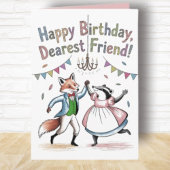 Carte d'anniversaire Regency style Fox et Badger B