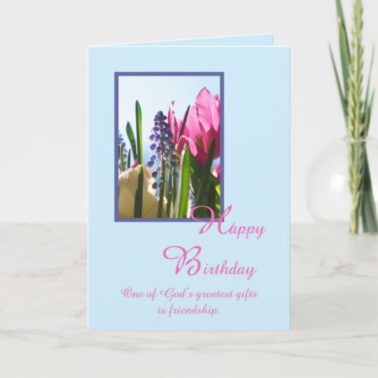 Carte d'anniversaire religieuse chrétienne — Fleur (Devant)