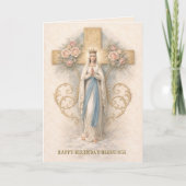 Carte d'anniversaire religieuse de la Vierge Marie (Devant)