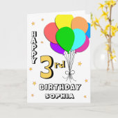 Carte d'anniversaire remplie 3e ballon (Fleur jaune)