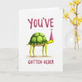 Carte d'anniversaire Reptile Vert (Fleur jaune)