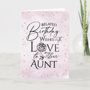 Carte d'anniversaire retardée à ma tante, aquarell
