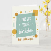 Carte d'anniversaire retardée Aqua (Fleur jaune)