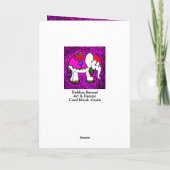 Carte d'anniversaire retardée éléphant violet drôl (Dos)