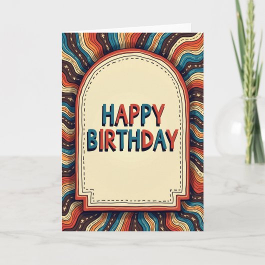 Carte d'anniversaire rétro (Devant)