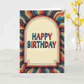 Carte d'anniversaire rétro (Fleur jaune)
