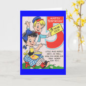 Carte d'anniversaire Retro 5th (Fleur jaune)